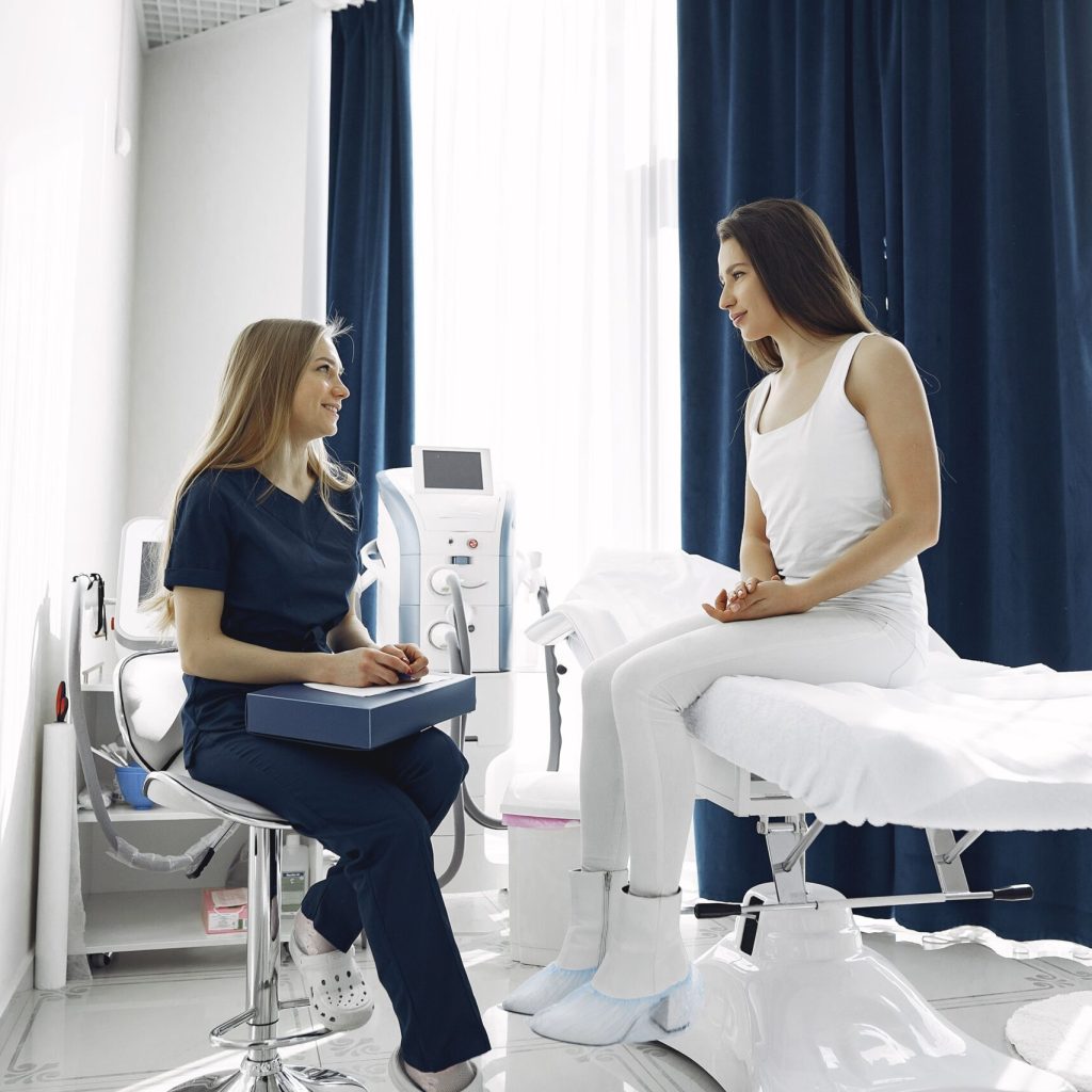 women-3 A women talking to her doctor about women's health in Cyprus.